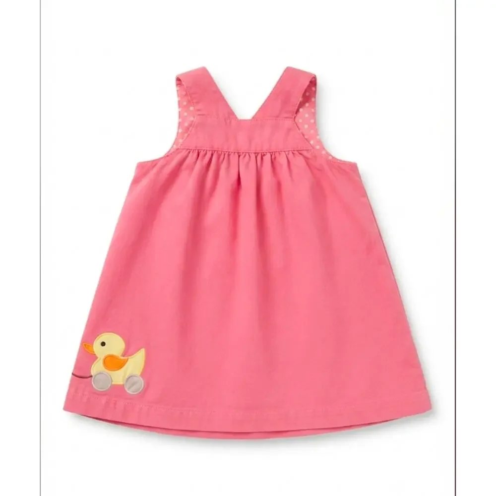Mini Boden Pink Jumper Dress Duck Horse 18-24 Months